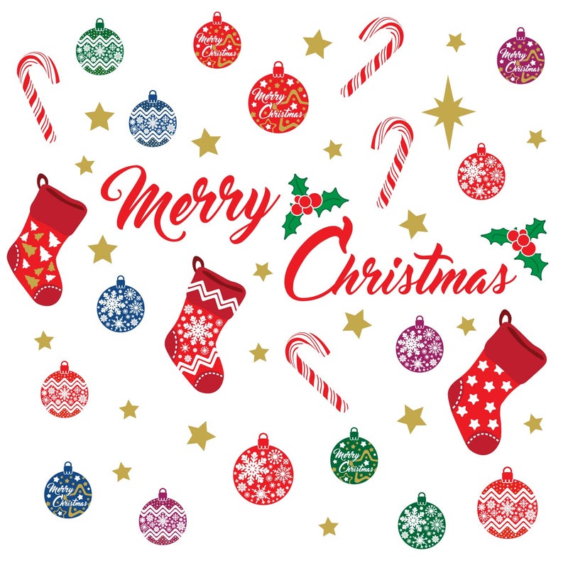 WALPLUS Christmas Decorations Clearance for Home, Indoor, Wall Stickers " Merry Christmas Decor" Wall Murals Decals Living Room Children Nursery Restaurant Cafe Hotel Home Decor (Merry Christmas Decor) - Image 4